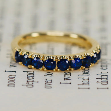 RESERVED:  PAYMENT 3 OF 3:  High quality sapphire band in 14k yellow gold