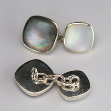 Load image into Gallery viewer, Mother of pearl cufflinks in sterling silver