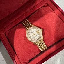 Load image into Gallery viewer, **$11,500 - message us to buy** Vintage ladies 18k yellow gold Rolex with diamond bezel