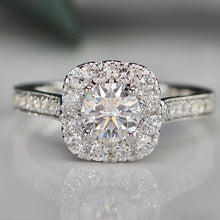 Load image into Gallery viewer, CLEARANCE FIRE SALE!  The Katie - Lab grown diamond halo ring in 14k white gold