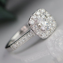 Load image into Gallery viewer, CLEARANCE FIRE SALE!  The Katie - Lab grown diamond halo ring in 14k white gold