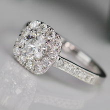 Load image into Gallery viewer, CLEARANCE FIRE SALE!  The Katie - Lab grown diamond halo ring in 14k white gold