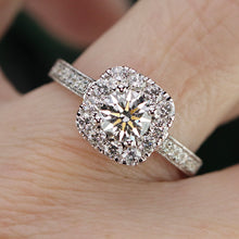 Load image into Gallery viewer, CLEARANCE FIRE SALE!  The Katie - Lab grown diamond halo ring in 14k white gold