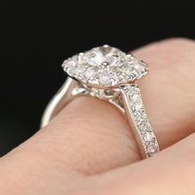 Load image into Gallery viewer, CLEARANCE FIRE SALE!  The Katie - Lab grown diamond halo ring in 14k white gold