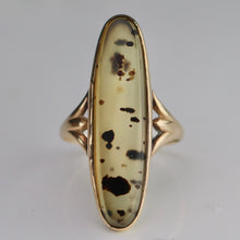 Load image into Gallery viewer, Estate vintage Oval dendritic agate ring in yellow gold