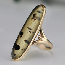 Load image into Gallery viewer, Estate vintage Oval dendritic agate ring in yellow gold