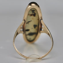 Load image into Gallery viewer, Estate vintage Oval dendritic agate ring in yellow gold