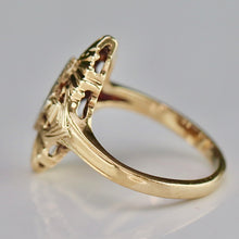 Load image into Gallery viewer, Estate Vintage diamond plaque ring in 14k yellow gold