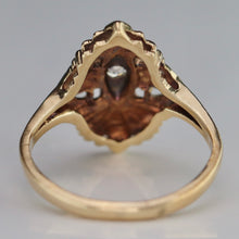 Load image into Gallery viewer, Estate Vintage diamond plaque ring in 14k yellow gold