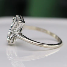 Load image into Gallery viewer, Estate vintage double heart diamond ring in white gold