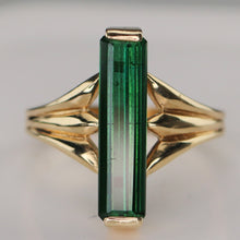 Load image into Gallery viewer, Estate green tourmaline ring in 14k yellow gold