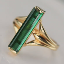 Load image into Gallery viewer, Estate green tourmaline ring in 14k yellow gold