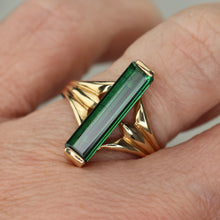 Load image into Gallery viewer, Estate green tourmaline ring in 14k yellow gold