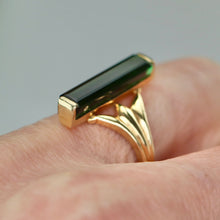 Load image into Gallery viewer, Estate green tourmaline ring in 14k yellow gold