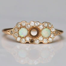 Load image into Gallery viewer, SPECIAL: Antique Edwardian Opal and diamond ring in 14k yellow gold for restoration