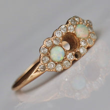 Load image into Gallery viewer, SPECIAL: Antique Edwardian Opal and diamond ring in 14k yellow gold for restoration