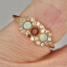 Load image into Gallery viewer, SPECIAL: Antique Edwardian Opal and diamond ring in 14k yellow gold for restoration
