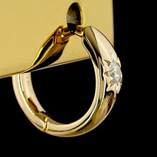 Load image into Gallery viewer, SPECIAL!  Lab grown diamond star set small huggies in 18k yellow gold
