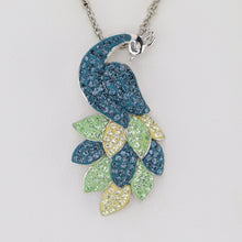 Load image into Gallery viewer, Sterling silver peacock necklace