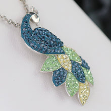 Load image into Gallery viewer, Sterling silver peacock necklace