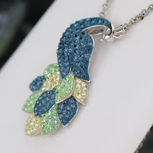 Load image into Gallery viewer, Sterling silver peacock necklace