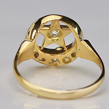 Load image into Gallery viewer, PAYMENT 1 OF 2: 30% OFF!  Estate vintage old mine cut diamond star and moon ring in yellow gold