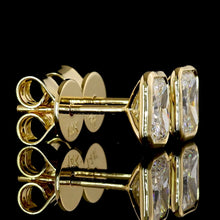 Load image into Gallery viewer, SPECIAL!  Lab grown 1ctw E-F/VS Radiant Cut lab grown diamond studs in 14k yellow gold