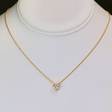 Load image into Gallery viewer, 50% OFF!  .75ct round brilliant cut lab grown diamond necklace in 14k yellow gold