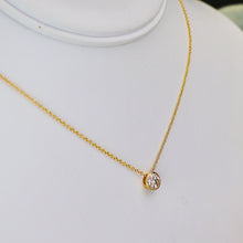 Load image into Gallery viewer, 50% OFF!  .75ct round brilliant cut lab grown diamond necklace in 14k yellow gold