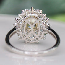 Load image into Gallery viewer, 40% OFF!  Yellow and white lab grown diamond cluster ring in 14k white gold