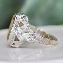 Load image into Gallery viewer, SPECIAL!  Vintage estate large citrine ring in white gold