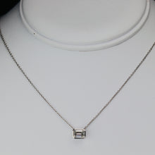 Load image into Gallery viewer, 50% OFF!  1ct Emerald cut lab grown diamond necklace in 14k white gold