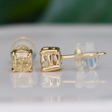 Load image into Gallery viewer, SPECIAL!  Lab grown 1ctw yellow Diamond studs in 14k yellow gold