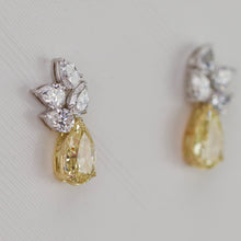 Load image into Gallery viewer, SPECIAL!  Lab grown pear shaped dramatic 5ctw Diamond drops in 14k yellow and white gold