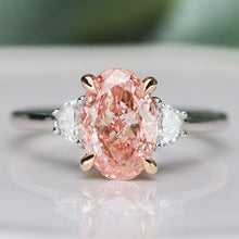 Load image into Gallery viewer, SPECIAL!  2.20ct Fancy Vivid Pink lab grown diamond ring in 14k gold