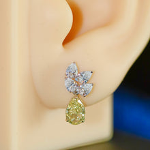 Load image into Gallery viewer, SPECIAL!  Lab grown pear shaped dramatic 5ctw Diamond drops in 14k yellow and white gold
