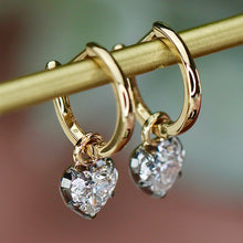 Load image into Gallery viewer, SPECIAL! Lab Grown Diamond huggie drops in 14k yellow gold