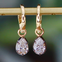 Load image into Gallery viewer, SPECIAL! Lab Grown Diamond huggie drops in 14k yellow gold