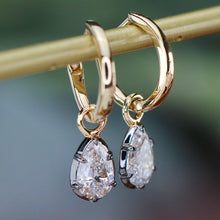Load image into Gallery viewer, SPECIAL! Lab Grown Diamond huggie drops in 14k yellow gold