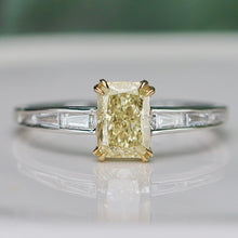 Load image into Gallery viewer, SPECIAL!  Yellow lab grown diamond ring in 14k yellow &amp; white gold