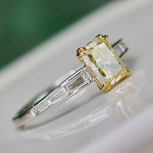 Load image into Gallery viewer, SPECIAL!  Yellow lab grown diamond ring in 14k yellow &amp; white gold