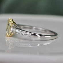 Load image into Gallery viewer, SPECIAL!  Yellow lab grown diamond ring in 14k yellow &amp; white gold