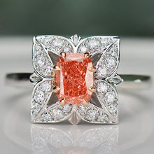 Load image into Gallery viewer, SPECIAL!  Pink lab grown diamond ring in 14k white &amp; rose gold