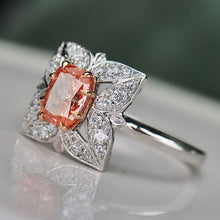 Load image into Gallery viewer, SPECIAL!  Pink lab grown diamond ring in 14k white &amp; rose gold