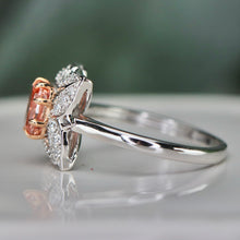 Load image into Gallery viewer, SPECIAL!  Pink lab grown diamond ring in 14k white &amp; rose gold