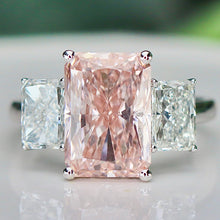 Load image into Gallery viewer, SPECIAL!  4.75ct Pink lab grown diamond ring in 14k white gold