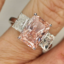 Load image into Gallery viewer, SPECIAL!  4.75ct Pink lab grown diamond ring in 14k white gold