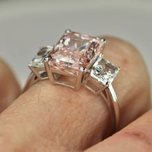 Load image into Gallery viewer, SPECIAL!  4.75ct Pink lab grown diamond ring in 14k white gold