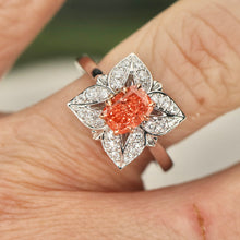 Load image into Gallery viewer, SPECIAL!  Pink lab grown diamond ring in 14k white &amp; rose gold