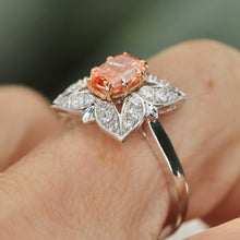 Load image into Gallery viewer, SPECIAL!  Pink lab grown diamond ring in 14k white &amp; rose gold